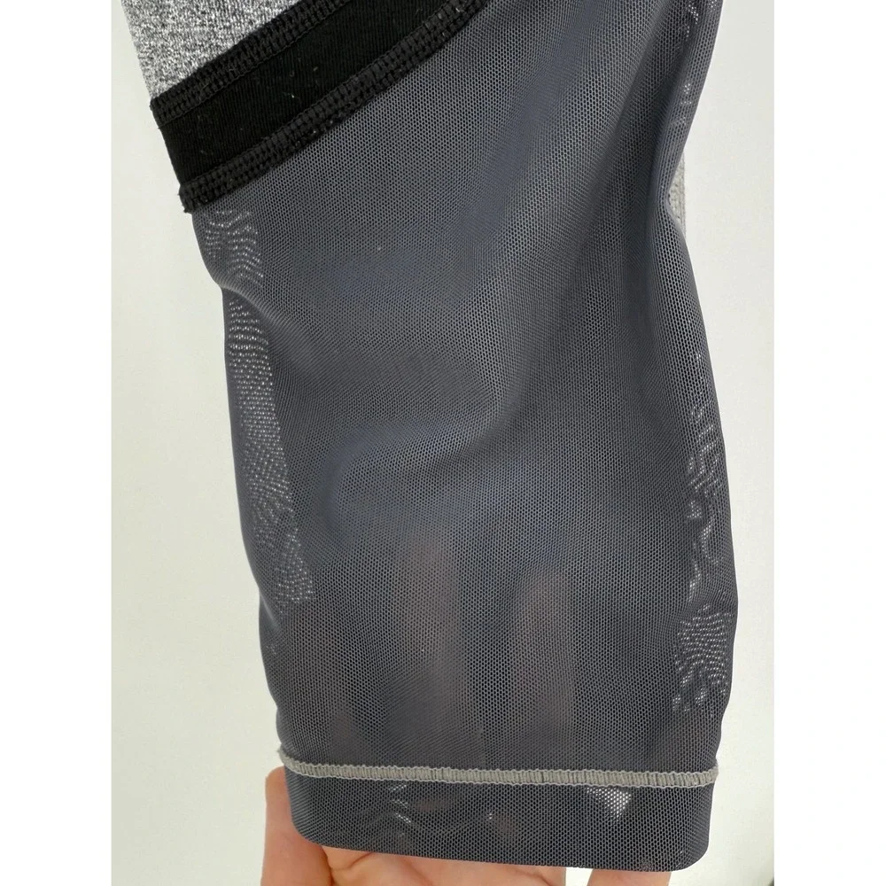 Athleta Girl Heather Gray Black Athletic Leggings‎ XL/14 Activewear Pants